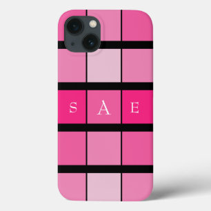 Case-Mate iPhone Case Monogramme géométrique noir et rose