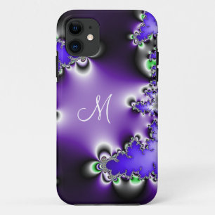 Coque Case-Mate Pour iPhone Monogramme géométrique vintage pourpre de fracta
