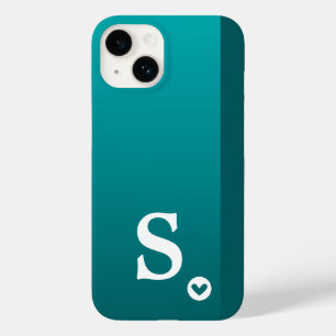 Coque Case-Mate iPhone Monogramme Girly Green Heart Simple Moderne Chic C