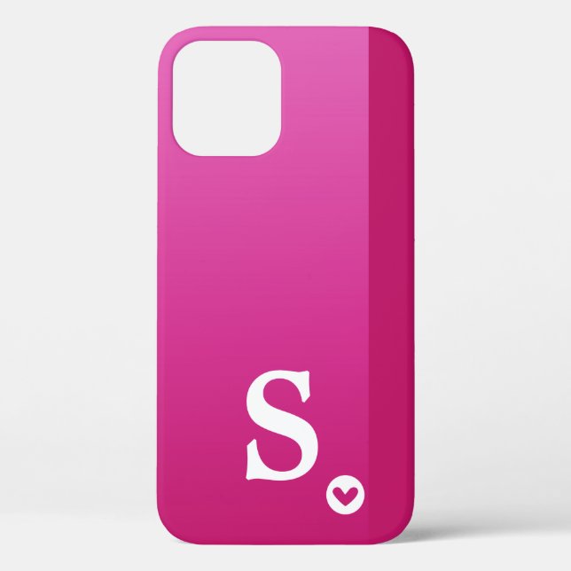 Coques Case-Mate iPhone Monogramme Girly Purple Heart Simple Moderne Chic  (Verso)