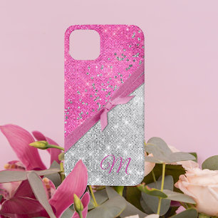Case-Mate iPhone Case Monogramme glamour rose et argent