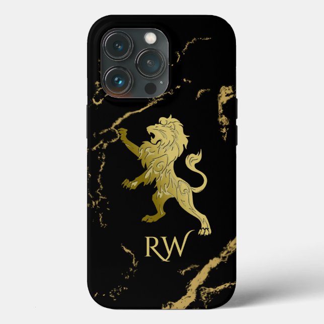 Coques Case-Mate iPhone Monogramme Golden Royal Lion (Verso)