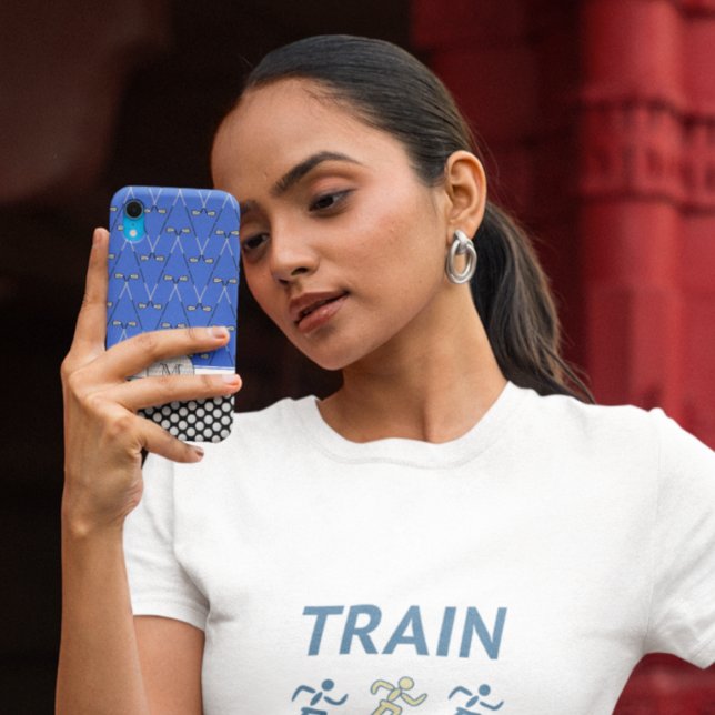 Coques Case-Mate iPhone Monogramme golf motifs bleu noir (Créateur téléchargé)