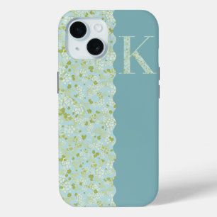 Coque Case-Mate iPhone MONOGRAMME GRAND-MILIEU K ACQUA PETITES FLEURS Cas