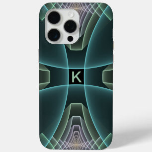 Coque Case-Mate iPhone Monogramme graphique d'art fractal géométrique sar