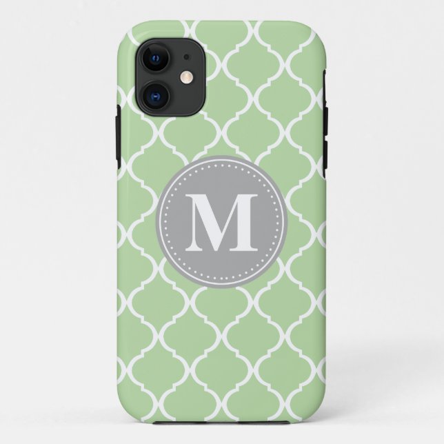 Coques Case-Mate iPhone Monogramme Gris de lattice marocain (Dos)