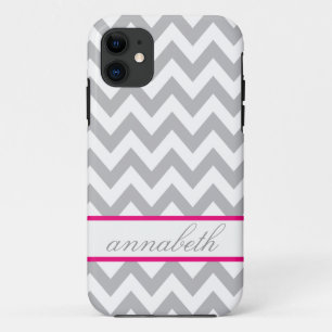 Coque Case-Mate iPhone Monogramme gris et blanc de roses indien de