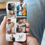 Case-Mate iPhone Case Monogramme Gris Marbre 5 Photo Collage<br><div class="desc">coque iphone customisé avec votre premier collage photo et arrière - plan en marbre gris. Le modèle photo est configuré pour vous permettre d'ajouter vos photos, en travaillant dans le sens des aiguilles d'une montre en haut à droite. Le marbre est une subtile aquarelle. Le montage photo utilise des formats...</div>