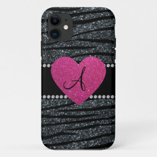 Etui iPhone Case-Mate Monogramme Gris parties scintillant zèbre rayures