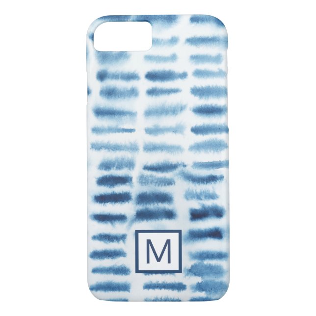 Coques Case-Mate iPhone Monogramme | Impression de l'aquarelle Indigio (Dos)
