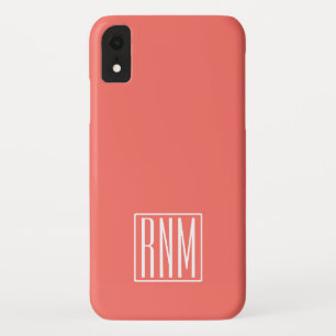 Case-Mate iPhone Case Monogramme initial   Blanc Sur Le Corail