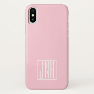 Case-Mate iPhone Case Monogramme initial Blanc sur rose clair