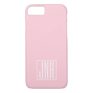 Case-Mate iPhone Case Monogramme initial Blanc sur rose clair