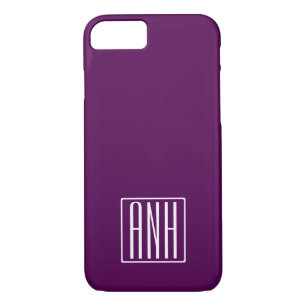 Case-Mate iPhone Case Monogramme initial Blanc Sur Violet Profond