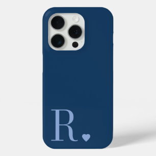 Coque Case-Mate iPhone monogramme initial bleu de style moderne