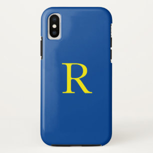 Case-Mate iPhone Case Monogramme initial bleu jaune couleur brillant 202