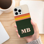Coque Case-Mate iPhone Monogramme initial de bande rétro minimaliste<br><div class="desc">Étui téléphonique minimaliste Retro Stripe Initial Monogramme. Créez votre propre coque iphone personnalisé avec un nom initial personnalisé.</div>
