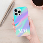 Coque Case-Mate iPhone Monogramme initial de Faux Iridescente<br><div class="desc">Faux Iridescente moderne coque iphone Monogramme initial. Créez votre propre coque iphone personnalisé avec un nom initial personnalisé.</div>