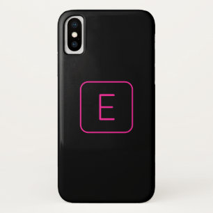 Case-Mate iPhone Case Monogramme Initial De Style Moderne Rose Et Noir