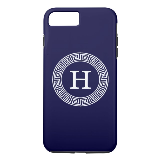 Coques Case-Mate iPhone Monogramme initial du cadre de la ligne de la clé  (Dos)