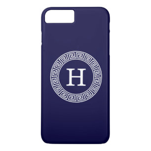 Coque iPhone 7 Plus Monogramme initial du cadre de la ligne de la clé