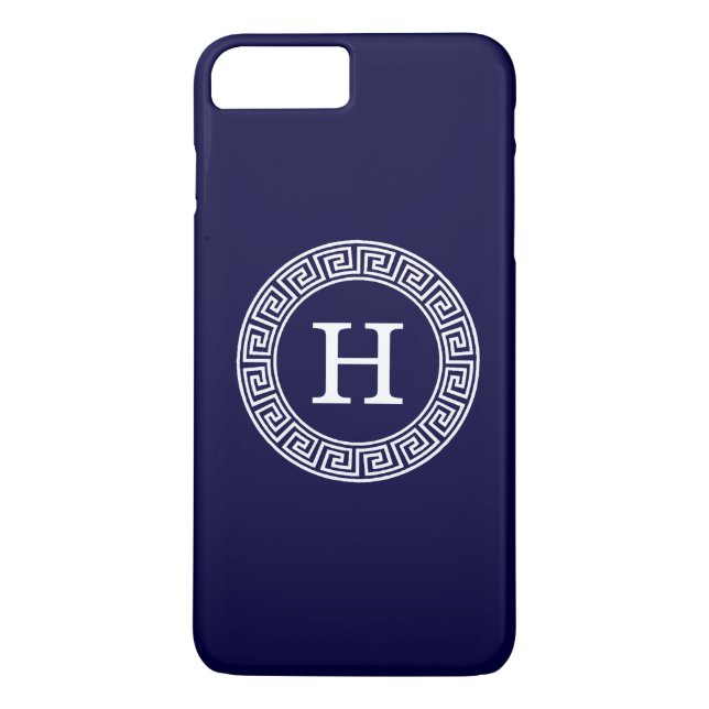 Coques Case-Mate iPhone Monogramme initial du cadre de la ligne de la clé  (Dos)