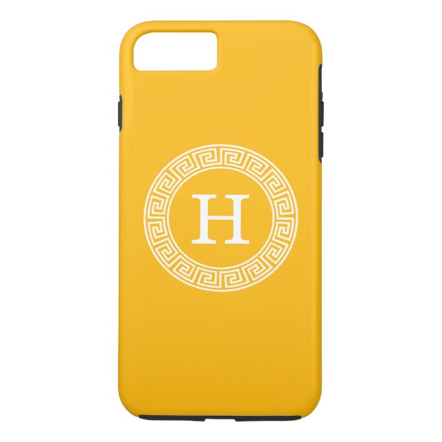Coques Case-Mate iPhone Monogramme initial du cadre principal de clé grecq (Dos)
