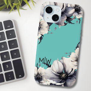 Coque Case-Mate iPhone Monogramme Initial Floral Élégant Mignon