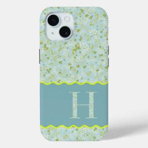 COQUE Case-Mate iPhone MONOGRAMME INITIAL H ACQUA PETITES FLEURS