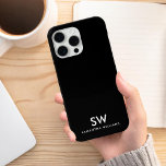Coque Case-Mate iPhone Monogramme initial minimal noir moderne<br><div class="desc">Coque iphone initial minimaliste noir moderne</div>