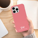 Coque Case-Mate iPhone Monogramme initial minimal rose corail<br><div class="desc">Corail rose rose minima moderne coque iphone Monogramme initial</div>