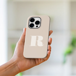 Coque Case-Mate iPhone Monogramme initial minimaliste beige