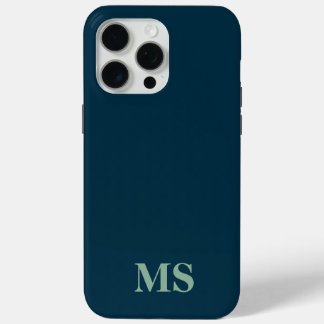 Coque Case-Mate iPhone Monogramme initial minimaliste bleu moderne