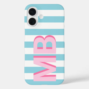 Coque Pour iPhone 16 Monogramme initial minimaliste moderne