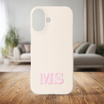 Coque Pour iPhone 16 Monogramme initial minimaliste moderne<br><div class="desc">Créez votre propre coque iphone personnalisé avec un nom initial personnalisé dans la typographie minimaliste moderne. Disponible en plusieurs couleurs et styles.</div>