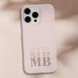 Coque iPhone 16 Pro Max Monogramme initial minimaliste moderne rose beige<br><div class="desc">Boîtier Téléphonique Monogramme initial rose Beige Minimaliste. Créez votre propre coque iphone personnalisé avec un nom initial personnalisé.</div>