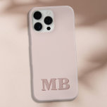 Coque iPhone 16 Pro Max Monogramme initial minimaliste moderne rose beige<br><div class="desc">Boîtier Téléphonique Monogramme initial rose Beige Minimaliste. Créez votre propre coque iphone personnalisé avec un nom initial personnalisé.</div>