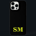 Coque iPhone 16 Pro Max Monogramme initial minimaliste noir jaune moderne<br><div class="desc">Noir et Jaune Minimaliste Moderne Monogramme Téléphone Case. Créez votre propre coque iphone personnalisé avec un nom initial personnalisé.</div>