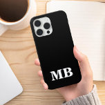Case-Mate iPhone Case Monogramme initial minimaliste noir moderne<br><div class="desc">Noir Minimaliste Moderne Monogramme Téléphone Case. Créez votre propre coque iphone personnalisé avec un nom initial personnalisé.</div>