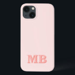 Case-Mate iPhone Case Monogramme initial minimaliste rose corail<br><div class="desc">Coral rose minimaliste Moderne Monogramme Téléphonie. Créez votre propre coque iphone personnalisé avec un nom initial personnalisé.</div>