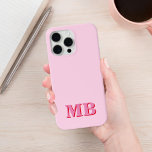 Case-Mate iPhone Case Monogramme initial minimaliste rose moderne<br><div class="desc">Boîtier de téléphone Monogramme initial rose rouge minimaliste moderne. Créez votre propre coque iphone personnalisé avec un nom initial personnalisé.</div>