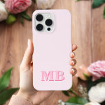Case-Mate iPhone Case Monogramme initial minimaliste rose moderne<br><div class="desc">Boîtier Téléphonique Monogramme Moderne Rose Minimaliste. Créez votre propre coque iphone personnalisé avec un nom initial personnalisé.</div>