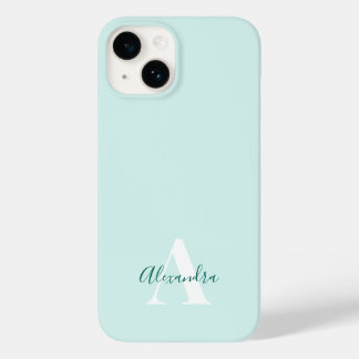 Coque Case-Mate iPhone Monogramme Initial Moderne Menthe & Vert