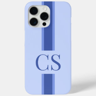 Coque Case-Mate iPhone Monogramme Initial Moderne Minimaliste Bleu