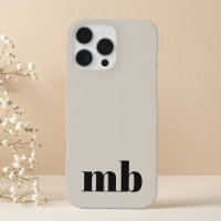 Monogramme initial moderne minimaliste noir beige