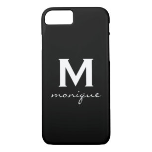 Etui iPhone Case-Mate Monogramme initial moderne - noir et blanc