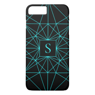 Case-Mate iPhone Case Monogramme Initial Motif Géométrique Turquoise