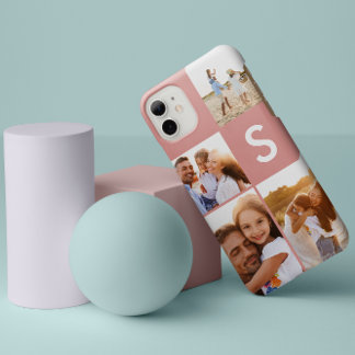 Case-Mate iPhone Case Monogramme initial noir de collage photo moderne