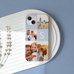 Case-Mate iPhone Case Monogramme initial noir de collage photo moderne<br><div class="desc">Un collage photo moderne noir design initial monogramme. Un design moderne multi photo design. Modifiez la couleur pour la customiser. Partie d'une collection.</div>