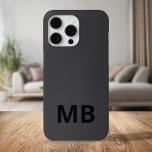 Coque Case-Mate iPhone Monogramme initial noir moderne simple<br><div class="desc">Boîtier Téléphonique Monogramme Initiale Simple Et Moderne. Créez votre propre coque iphone personnalisé avec un nom initial personnalisé.</div>